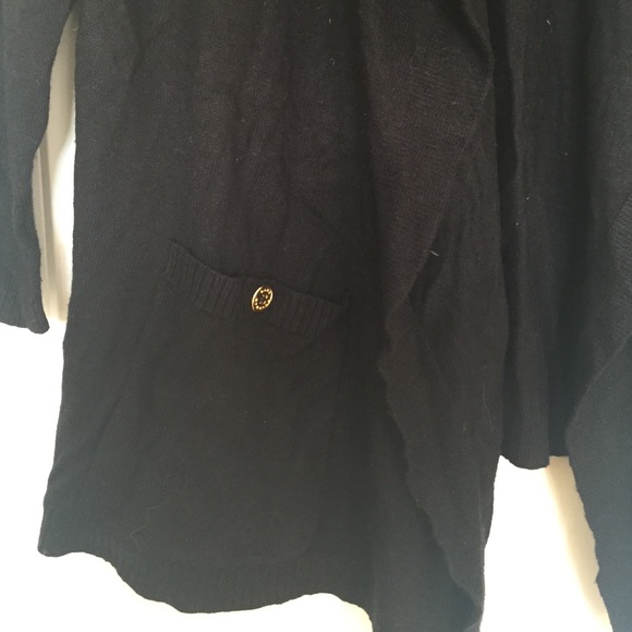 Dana Buchman Open Front Sweater Cardigan - Black - Large - Picture 2 of 4